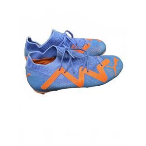 Puma Soccer Cleats Blue Orange Firm Ground Football Shoes US 5.5